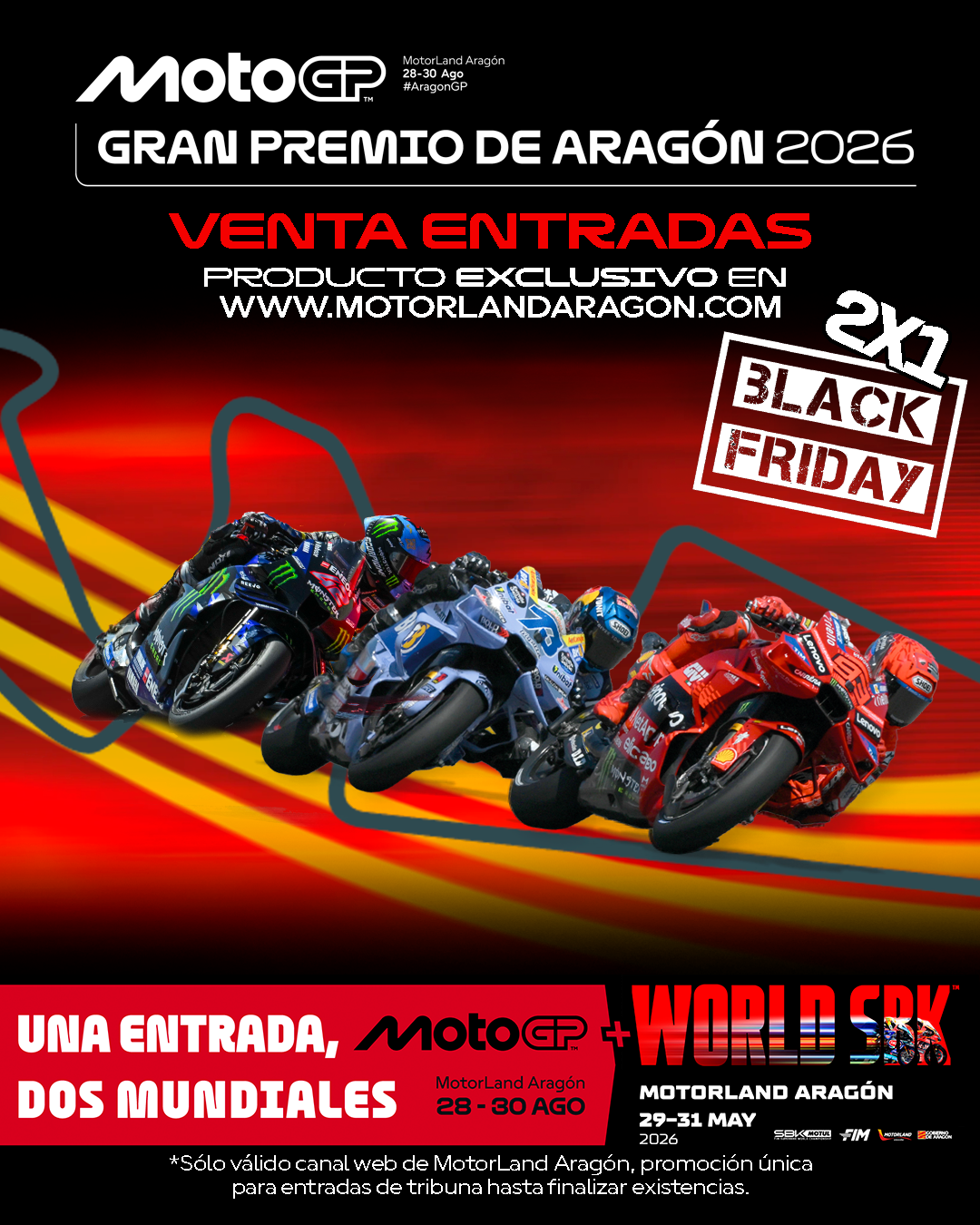 Oferta Black 2x1 Entadas MotoGP + WSBK 2026