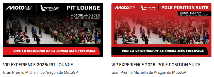 Entradas VIP MotoGP Gran Premio Michelin de Aragón MotoGP