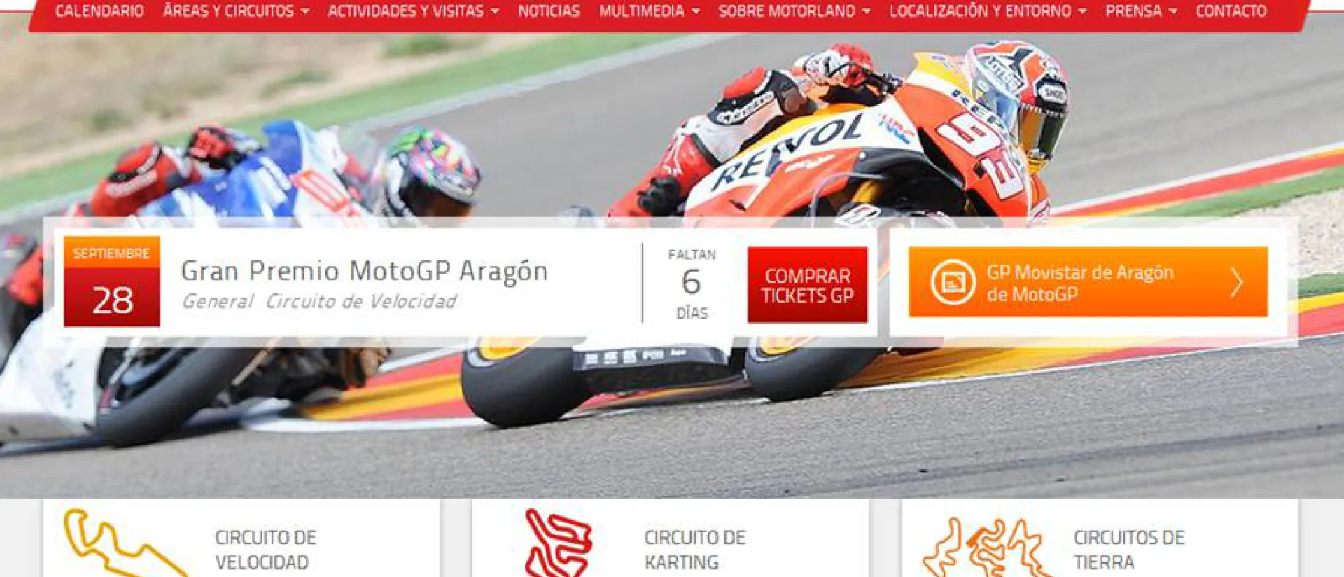 MotorLand lanza su nueva web en la semana del Gran Premio Movistar de Aragón MotorLand lanza su nueva web en la semana del Gran Premio Movistar de Aragón