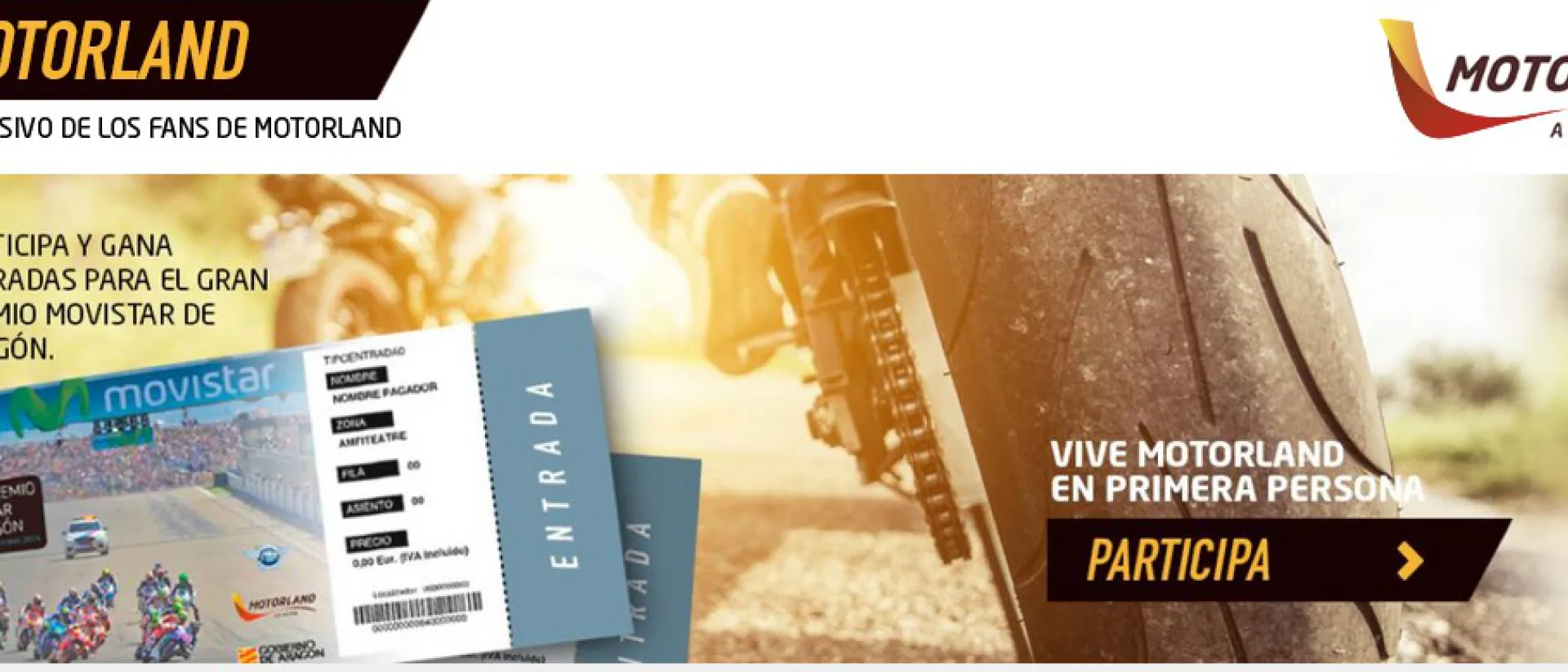 Pases de paddock y entradas de tribuna para el GP de Aragón de MotoGP, premios del IV Campeonato Fan MotorLand Pases de paddock y entradas de tribuna para el GP de Aragón de MotoGP, premios del IV Campeonato Fan MotorLand