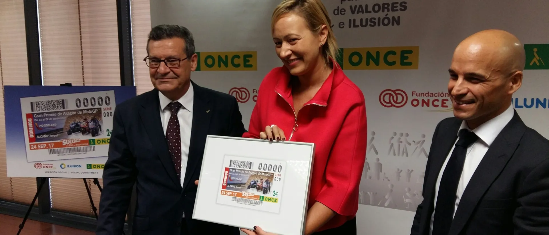 Más de 5 millones de cupones de la ONCE difundirán el Gran Premio de Aragón de MotoGP por toda España Más de 5 millones de cupones de la ONCE difundirán el Gran Premio de Aragón de MotoGP por toda España