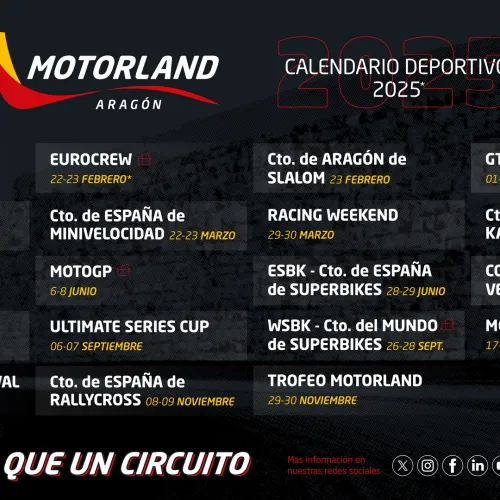 MotorLand Aragón presenta su calendario 2025 con 19 pruebas de gran variedad de disciplinas