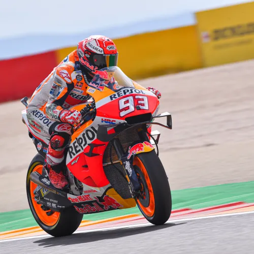 Márquez vuelve a ser el más rápido en los entrenamientos libres del Gran Premio Michelin de Aragón de MotoGP