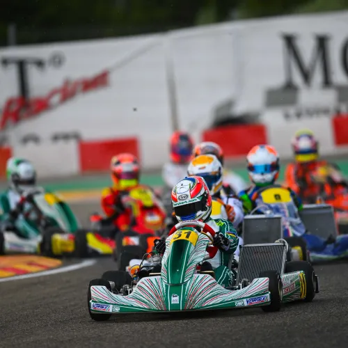 Los pilotos del Europeo de Karting hacen los deberes de cara a un apasionante domingo de carreras en MotorLand Aragón