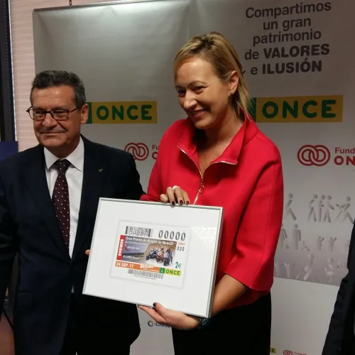 Más de 5 millones de cupones de la ONCE difundirán el Gran Premio de Aragón de MotoGP por toda España 