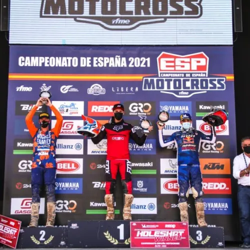 El gallego Rubén Fernández se proclama campeón de España de Motocross MX2 en Motorland Aragón.