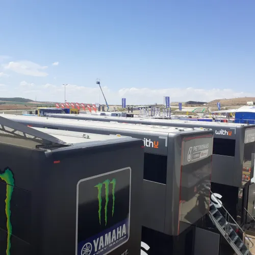A dos días de MotoGP. Todo preparado en Motorland para la celebración del Gran Premio de Aragón.